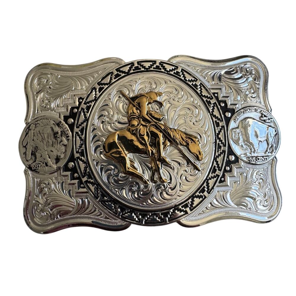 Montana Silver Smiths Southwest collection with End of the Trail Belt Buckle